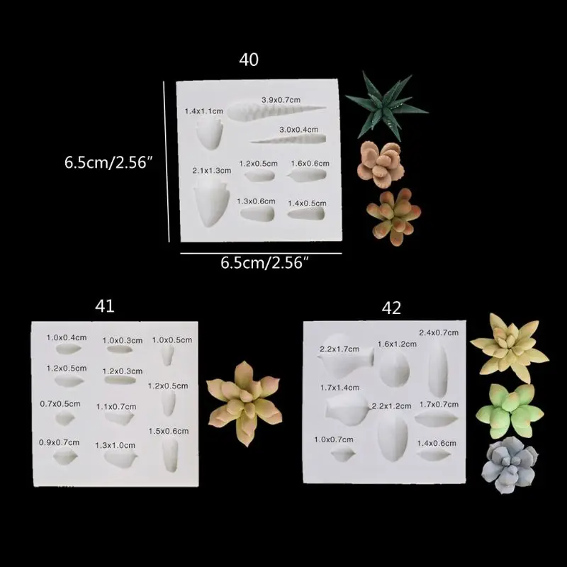 

13MC Handmade Succulent Plants Silicone Mold Polymer Clay Mold DIY Resin Crafting Projects and Cake Decoration Art Caft Tools