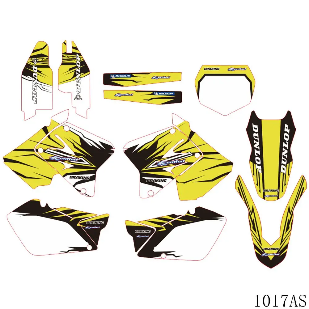 

Full Graphics Decals Stickers Motorcycle Background Custom Number Name For SUZUKI RM125 RM250 RM 125 250 2001-2012