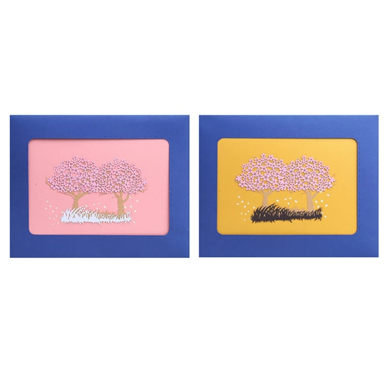 Открытка лазерная резка конверт 3D Pop up поздравительная открытка бумага Оригами