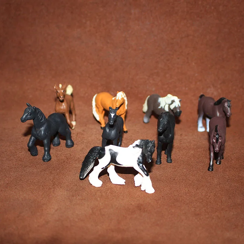 

Farm Animal Horse Miniature Model Lusitano Appaloosa Haflinger Black White Steed Pinto Stallion Fairy Garden Decor Figurine Toys