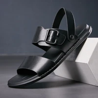 new summer sandals men genuine leather cool comfortable functional classic summer slippers mens beach shoes male casual shoes
