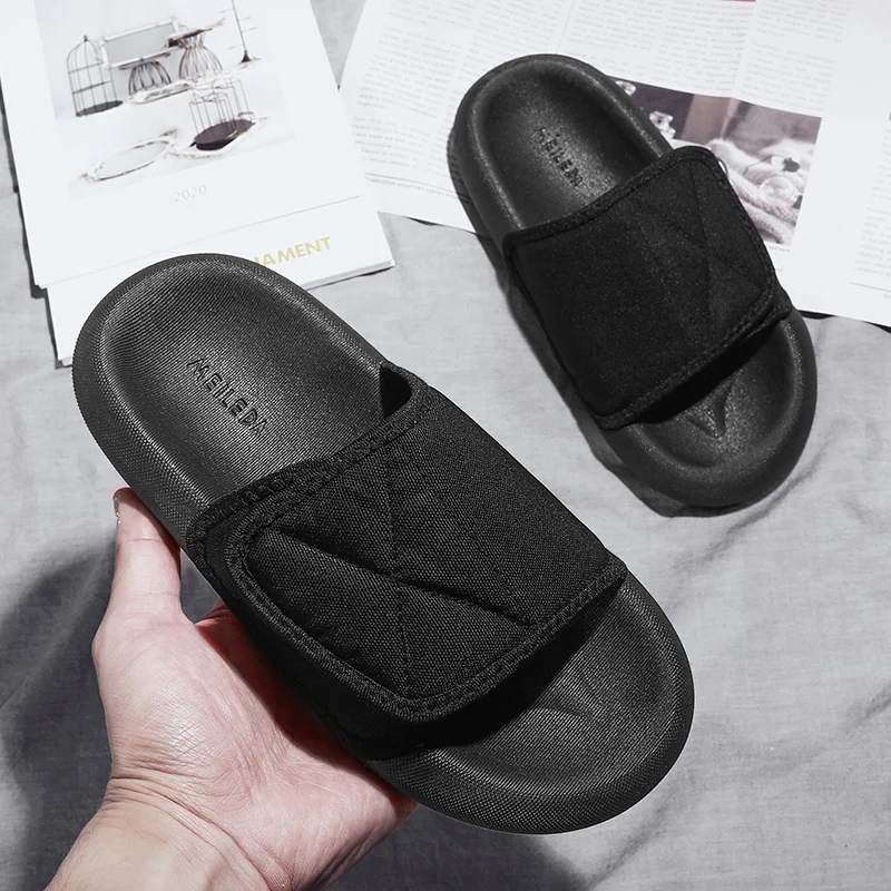 

Men Thick Platform Home Slippers Women Fashion Soft Sole EVA Indoor Slides Shoes Woman Sandals 2021 Summer Non-slip Flip Flops