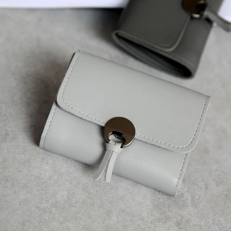 

Fashion Women Short Purse PU Leather Card Holder Wallet Ladies Girls Casual Money Clutch Bag Solid