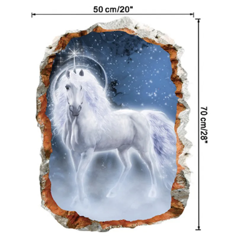 3D единорог наклейки на стену домашний Декор Наклейки для декора комнаты спальни