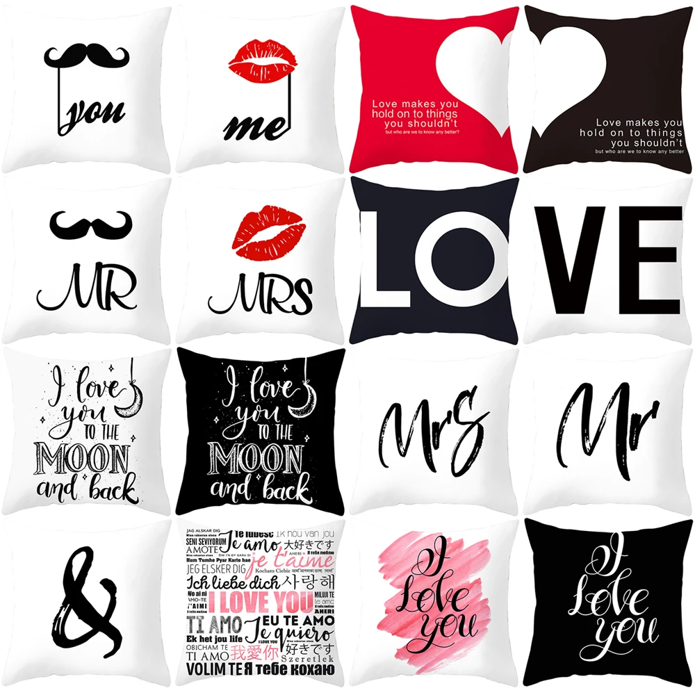 Наволочка на День святого Валентина Чехол 45x45 наволочки для губ декоративные