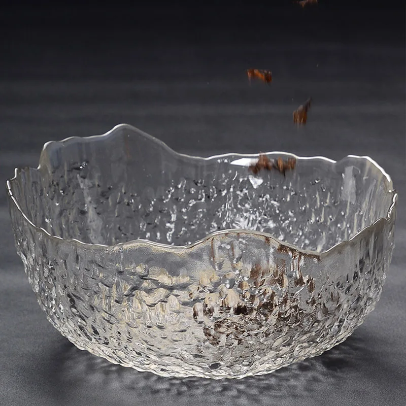 Cup High capacity Handmade hammer stripe heat-resistant glass washed fruit plate Tea residue bucket Kung Fu tea set accessories