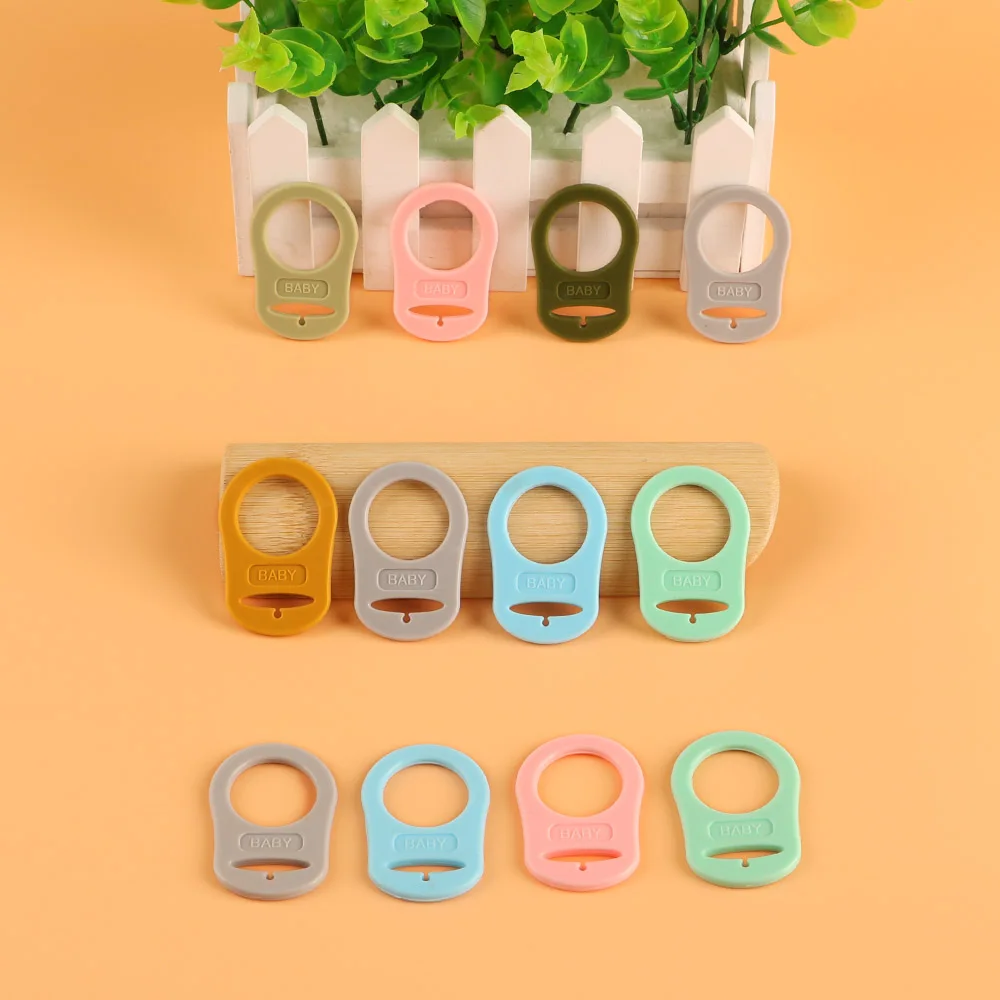 Adaptador de Clip para chupete de beb&eacute;, 20 unidades, bot&oacute;n de silicona, anillo, conector de silicona multicolor para chupete, accesorios de dentici&oacute;n-3