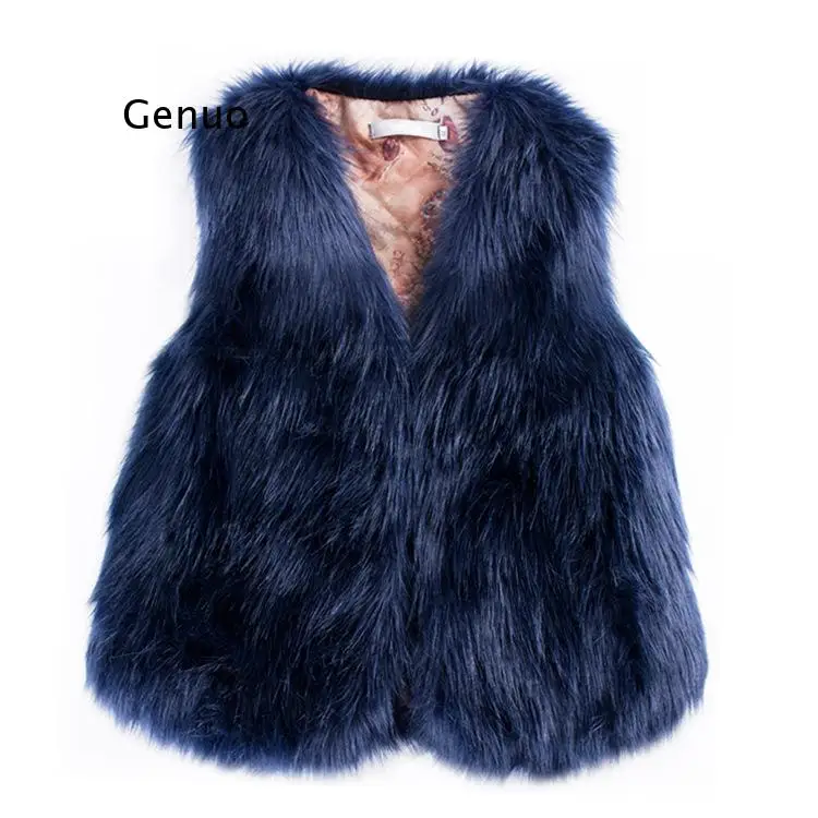 Шуба из искусственного меха плюшевая Повседневная теплая облегающая безрукавка