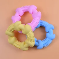 bite resistant dog toy ring with spines molar bone shape pet chew toy teeth clean ring dogs plaything nontoxic tpr pet products