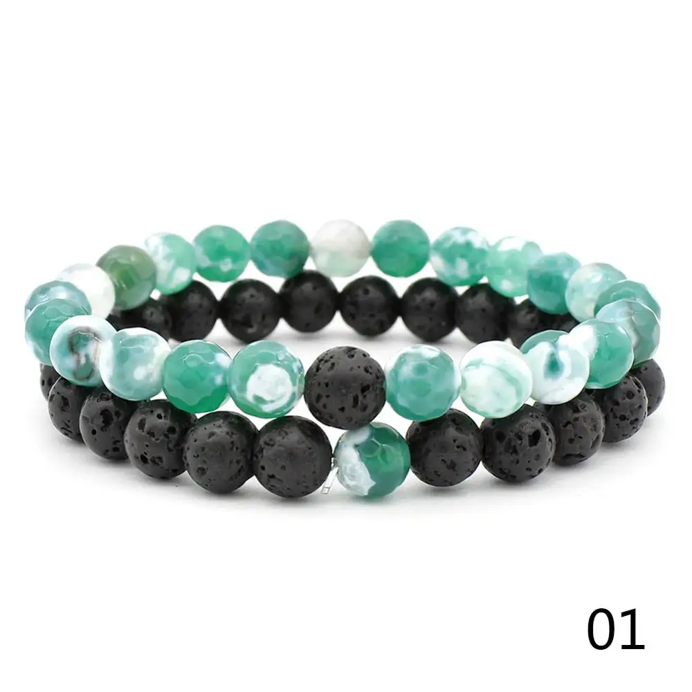 Горячие 2 шт./компл. пары расстояние браслет из натурального камня Йога бисера для