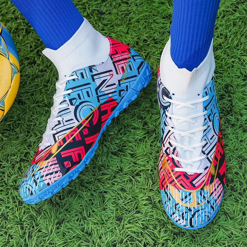 

Professional Football Boots High Sport Cleats Soccer Shoes Mens Sneakers Indoor Trainers Athletic Shoes Futsal Chuteira Futebol