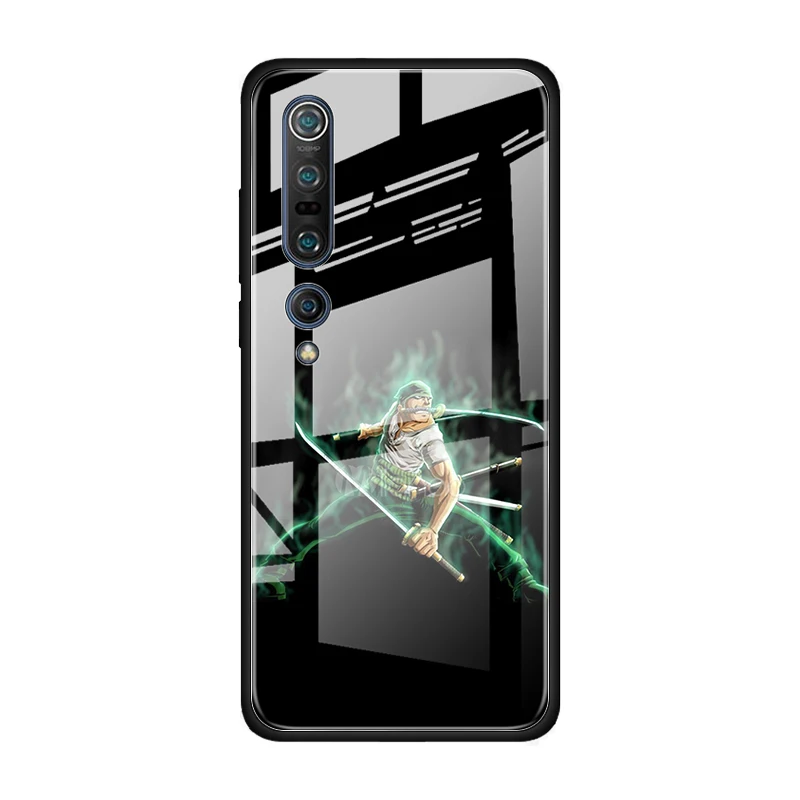 

Tempered Glass Case for Xiaomi Mi 9T CC9 CC9E A3 8 Lite Note 10 Pro Poco X2 Redmi Note 7 8T 8 9 Pro Cover One Piece Roronoa Zoro