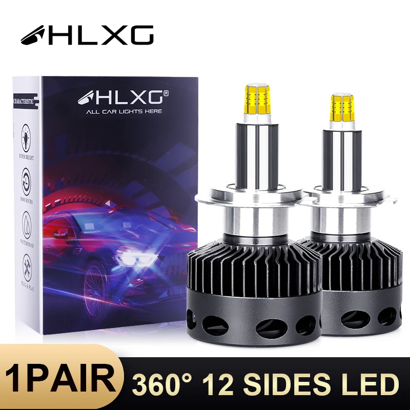 

HLXG h7 led 360 canbus CSP H8 H9 H11 лампочки h7 bulb lamp 12 Sides 30000LM D1S car Light 9005 HB3 9006 HB4 H1 LED headlight