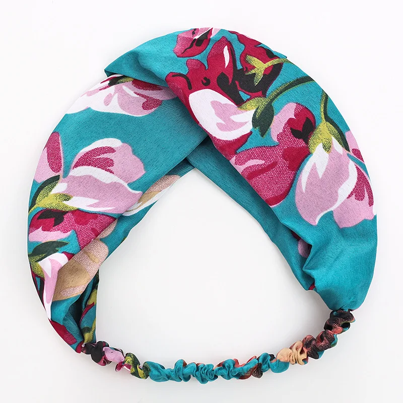 1 шт. шифоновая цветочная ткань повязка на голову с перекрестными узелками и