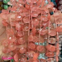 synthetic red crystal stone spacer loose bead high quality 10x14mm faceted drop shape diy gem jewelry making accessories a4328