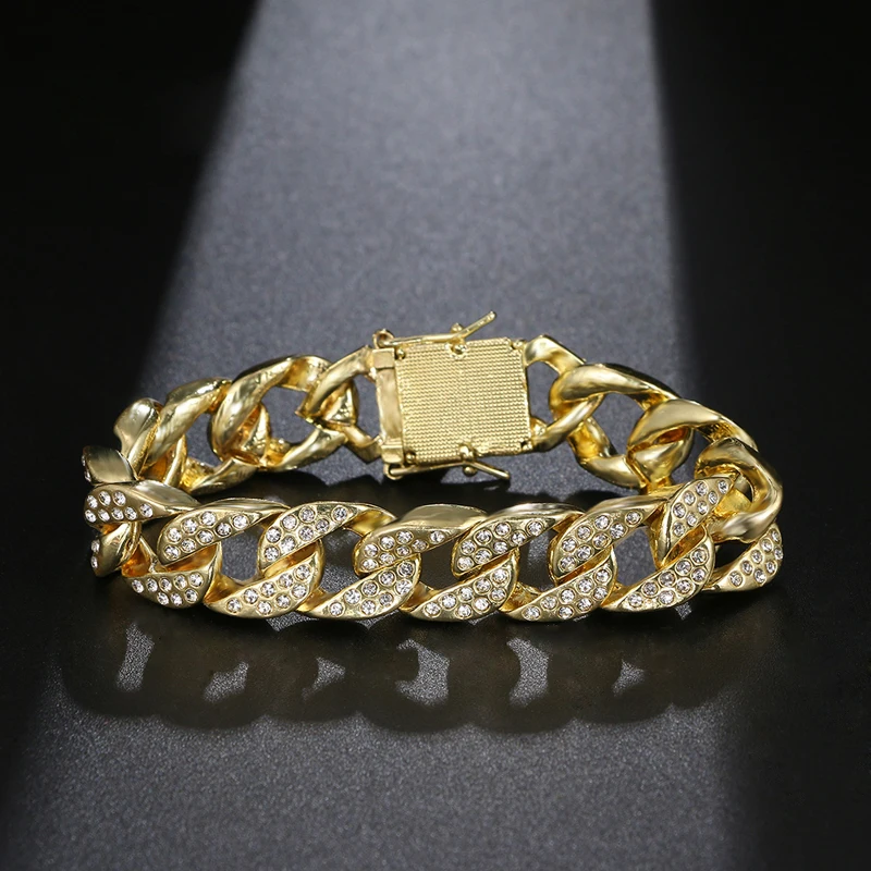 Браслет-цепочка мужской в стиле хип-хоп с фианитами | Украшения и аксессуары