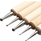 5 шт. художественные точка пунктирные инструменты для дизайна ногтей маникюр стразы выбора 2 способ деревянный нажмите с силой так ручка Marbleizing инструмент для ногтей