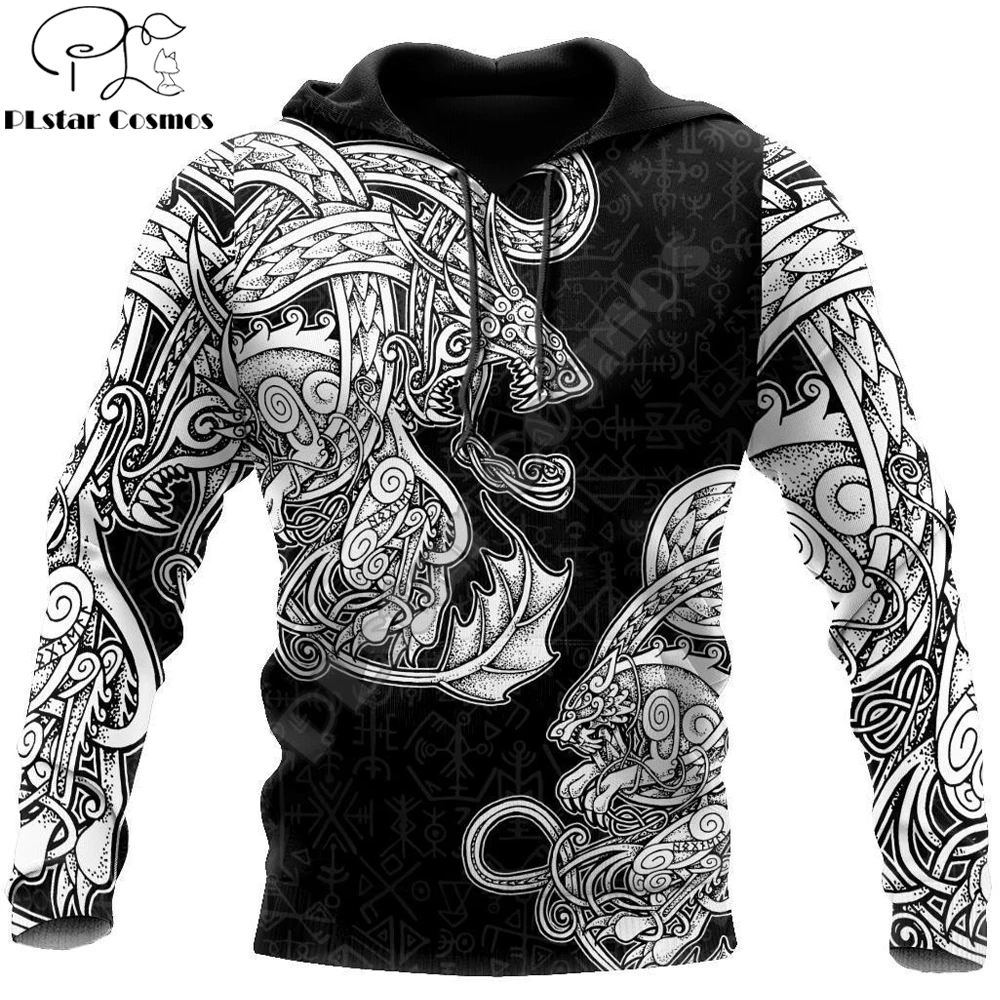

Красивая Толстовка Fenrir Vikings с 3D рисунком унисекс, роскошная толстовка, пуловер, повседневный спортивный костюм, Мужская толстовка DW0345