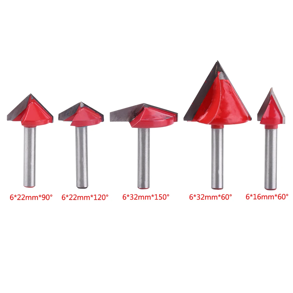 Твердосплавная фреза с ЧПУ 6 мм хвостовик V бит 3D для дерева 60 90 120 150 Deg