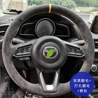 hand stitch steering wheel cover for mazda 6 cx4 atenza axela premacy familia cx 4 cx5 cx8 suede leather grip car interior