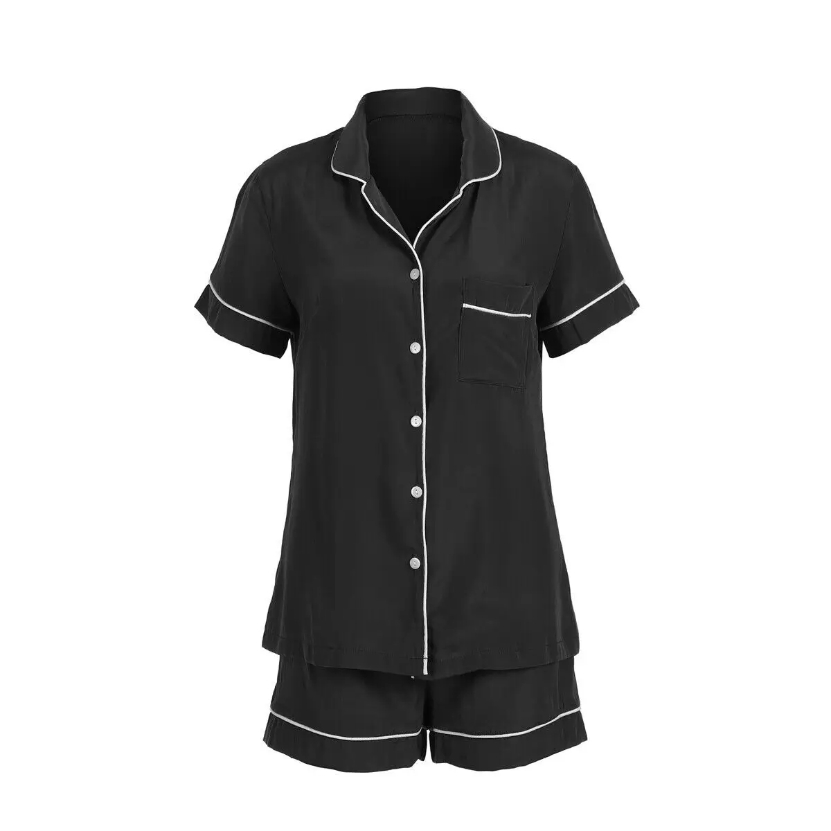 

Women Girls Soft Silk Satin Pajamas Set Pyjama Sleepwear Homewear Summer Short Sleeve Pajama Sets