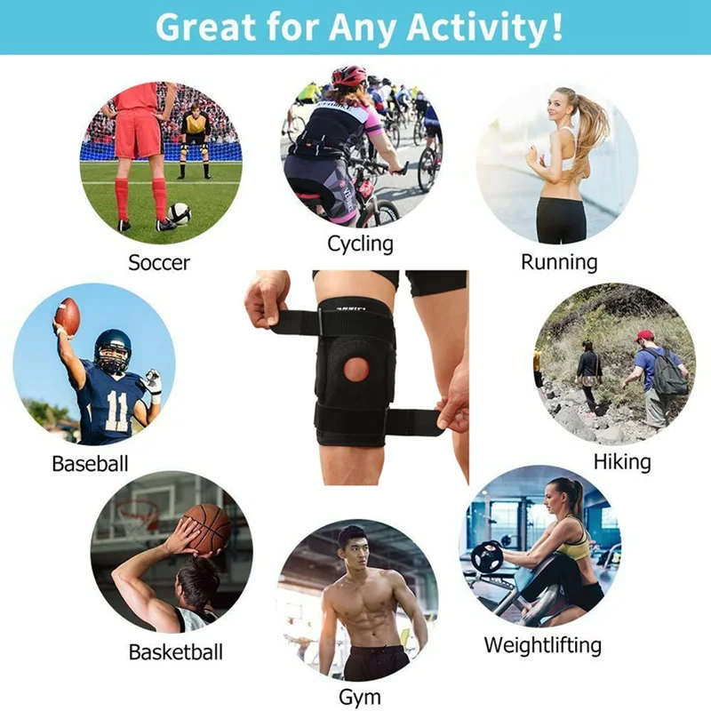 

1pcs Knee Pad Guard With Polycentric Hinges Professional Sports Safety Knee Support Knee Brace Protector Strap