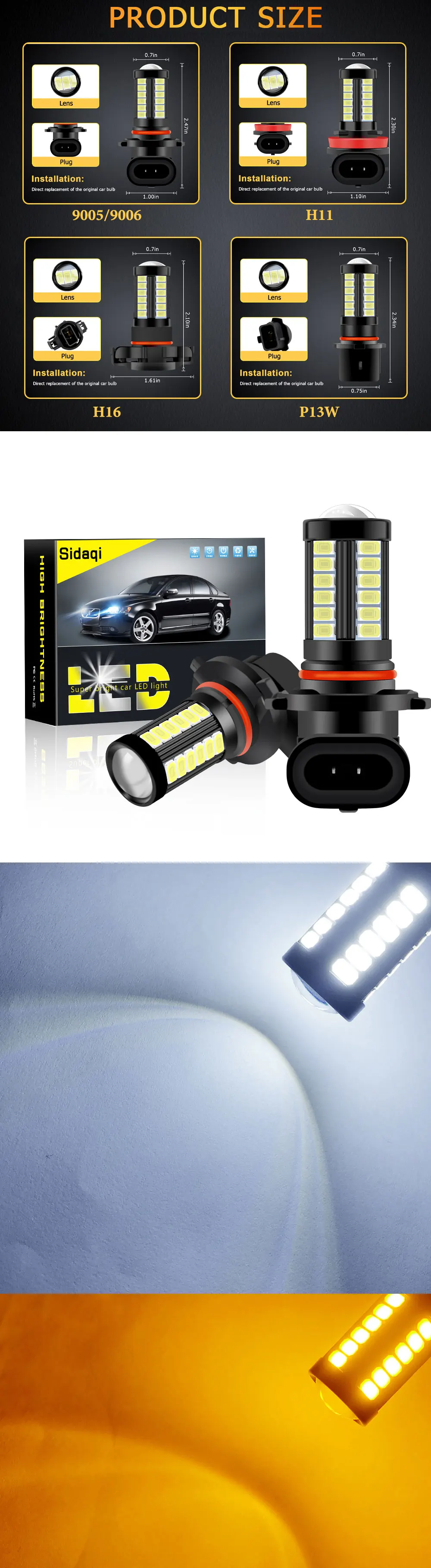 1 шт. 12-24V H11 P13W светодиодный H16 ЕС 5202 9005 HB3 9006 светодиодный HB4 5730 чипы 33smd противотуманные светильник s лампы для фар дальнего света светильник противотуманных фар с can-bus