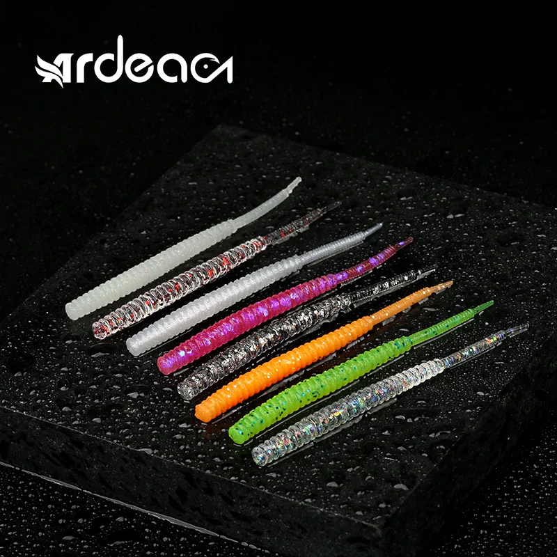 Ardea worm Soft Lures 8pcs 48mm 62mm Silicone Baits Slow Sinking Artificial Jig Wobbler Screw Thread Bass Tount Leurre Souple