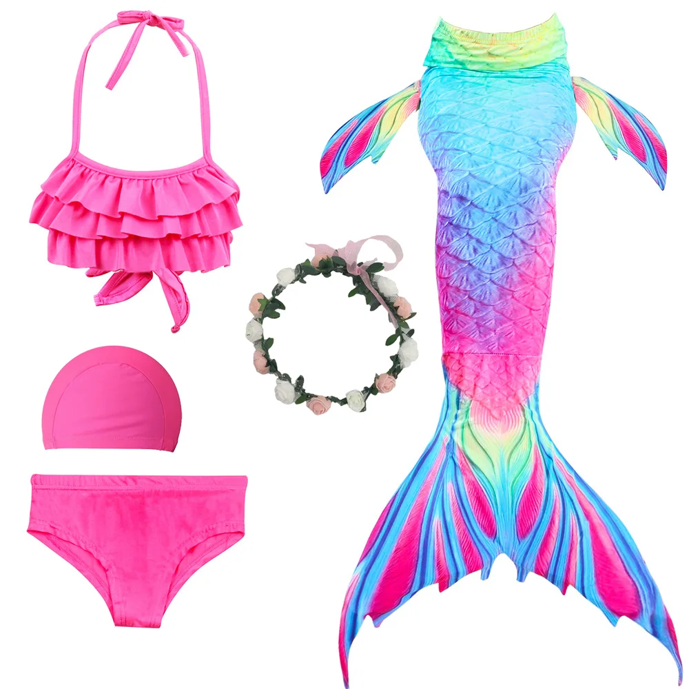 Детский пляжный костюм Русалочки купальный с моноластами для девочек бикини