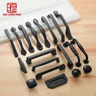 Черные ручки в американском стиле для шкафа, кухонной двери, мебели, алюминиевые ручки для шкафа, гардероба, комода, коробка для обуви, тяговый хардвар