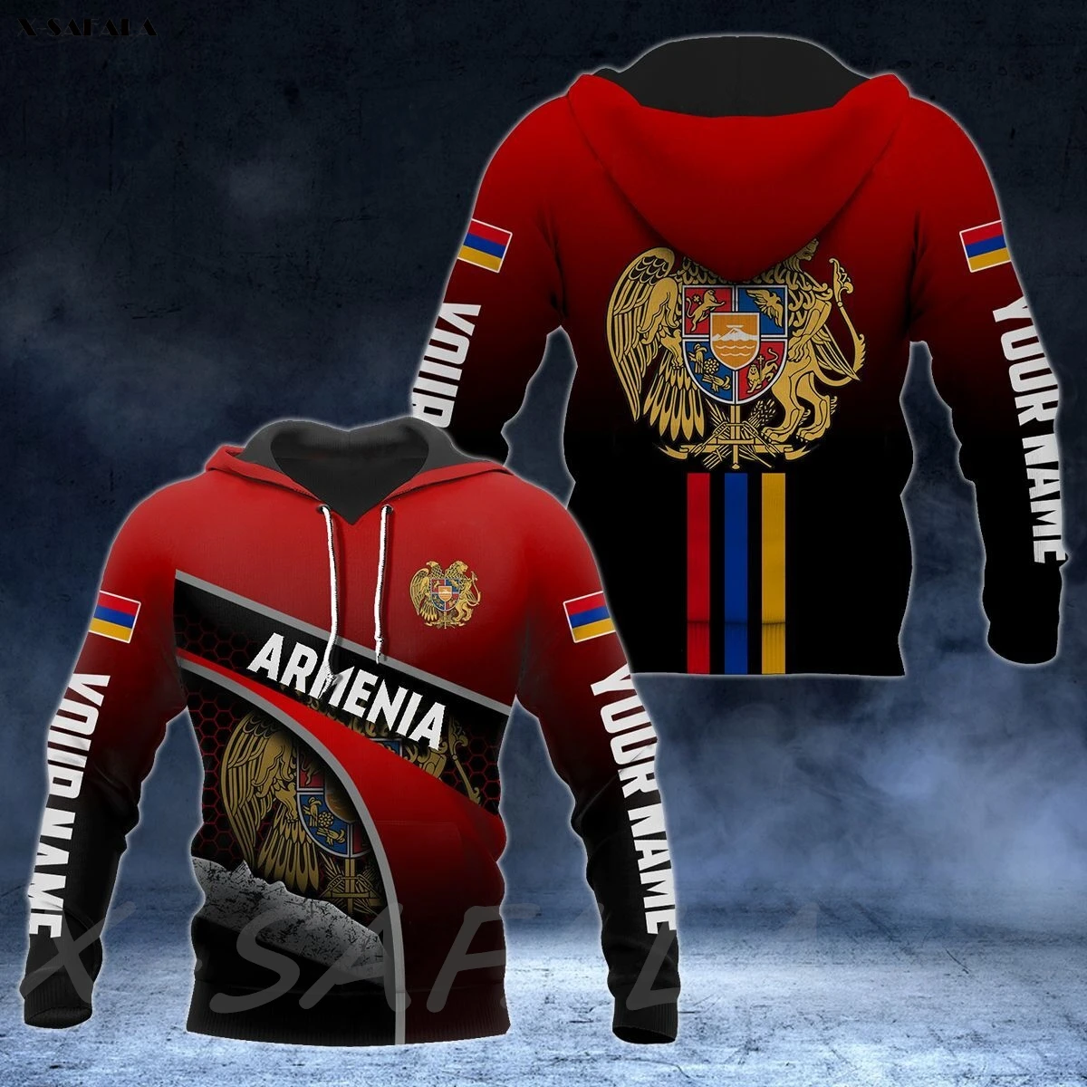 Толстовка с капюшоном на молнии 3D-принтом | Мужская одежда