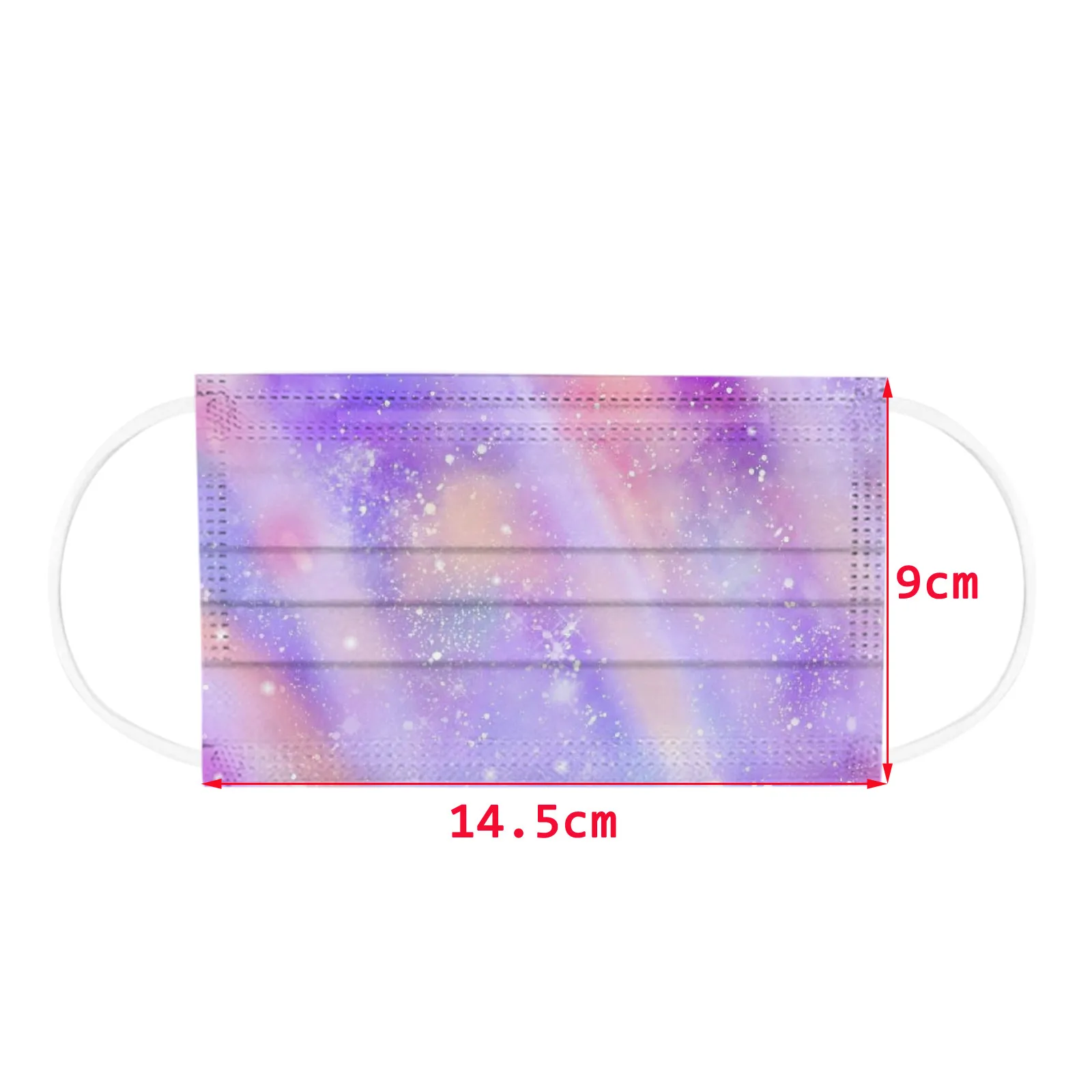 

10PC Children Face Mouth Cover Protective respirator Tie-dye Gradient Printed Three-Layer Dust-Proof Disposable mouth mask C09
