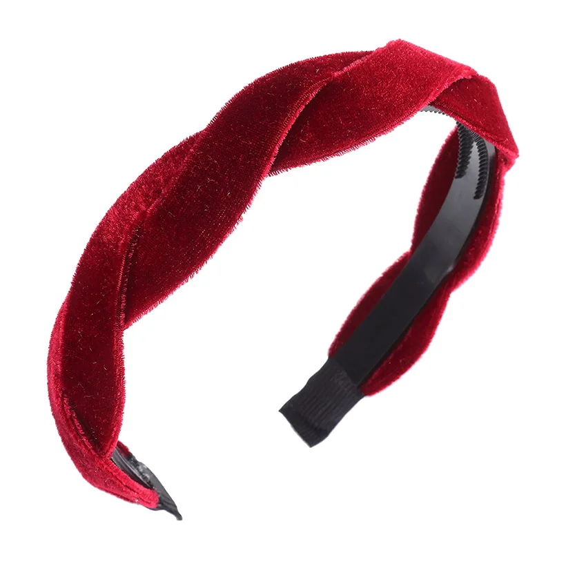 velvet 3 LEVAO Serpentine Winding Cross Headband Vintage Hairbands Bezel Turban Women Girls Hair Accessories Hair Hoop Headwear Fashion - Цвет: velvet 3