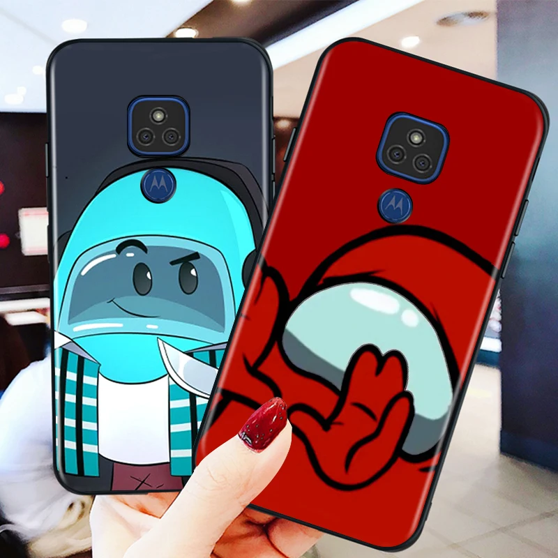 

Among Top Game for Motorola G9 G8 G E7 E6 One Play Marco Hyper Fusion Stylus Power Lite Edge Plus Black Phone Case