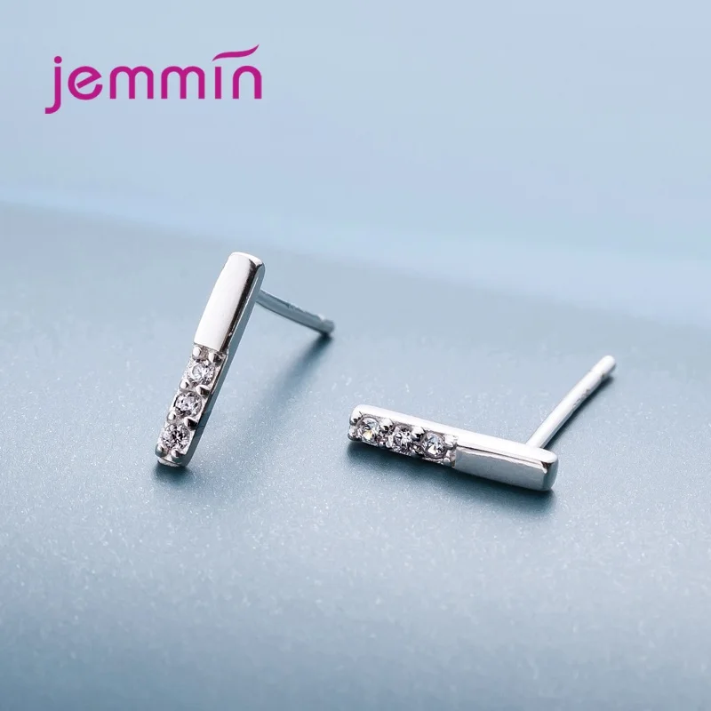

CZ AAA Zircon Crystal Small Stud Earrings Wedding 925 Sterling Silver Earring for Women Girls Fashion Jewelry Gift