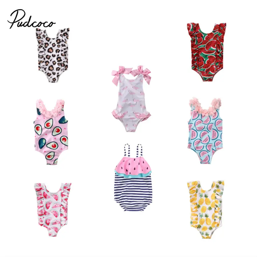 Боди для маленьких девочек с авокадо бикини малышей младенцев Цельный купальник