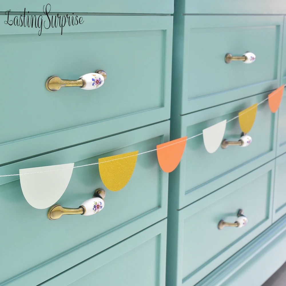 Бумага Гарланд 3 м гирлянда из блестящей бумаги круг полукруг подвесной Декор