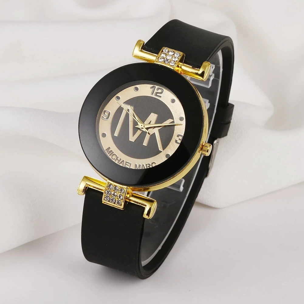 

Montre Femme Luxury Brand Gold Crystal Silicone Sports Quartz Watch Ladies Casual Dress Watch Gift Hot Sale Reloj Mujer Zegarka