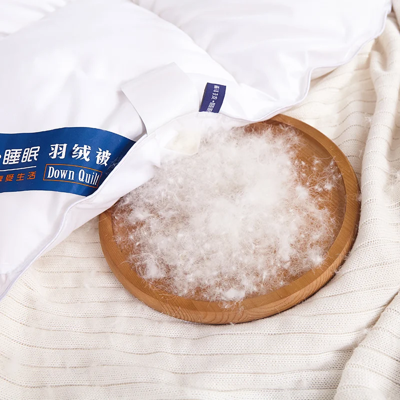 Одеяло из 100% белого гусиного пуха Утепленное зимнее одеяло стеганое Хлопковое