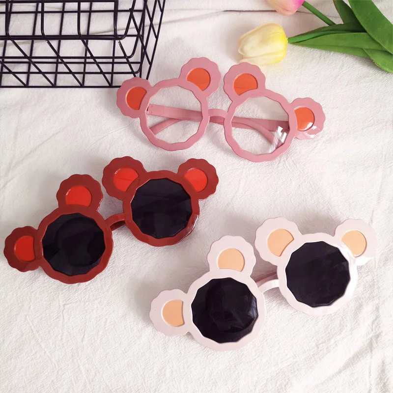 Милые детские солнцезащитные очки с медвежьими ушками Мультяшные модные круглые