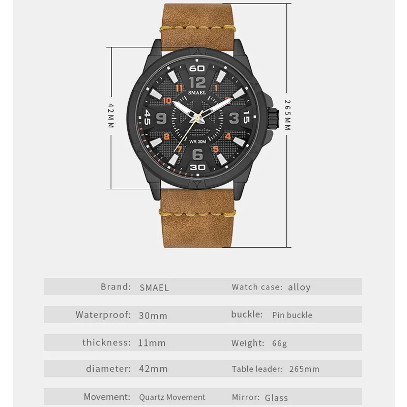 SMAEL модные мужские часы военные спортивные лучший бренд Роскошные