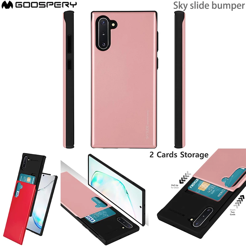 Оригинальный чехол Mercury GOOSPERY Sky со слотом для карт бампер кошелек задняя крышка