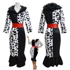 Женский костюм для косплея Cruella, одежда для Хэллоуина, Рождества, карнавала, 101