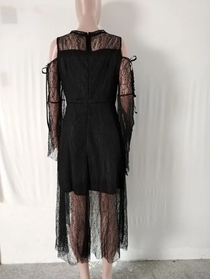 Сексуальное платье с открытыми плечами и длинным рукавом на Хэллоуин женские