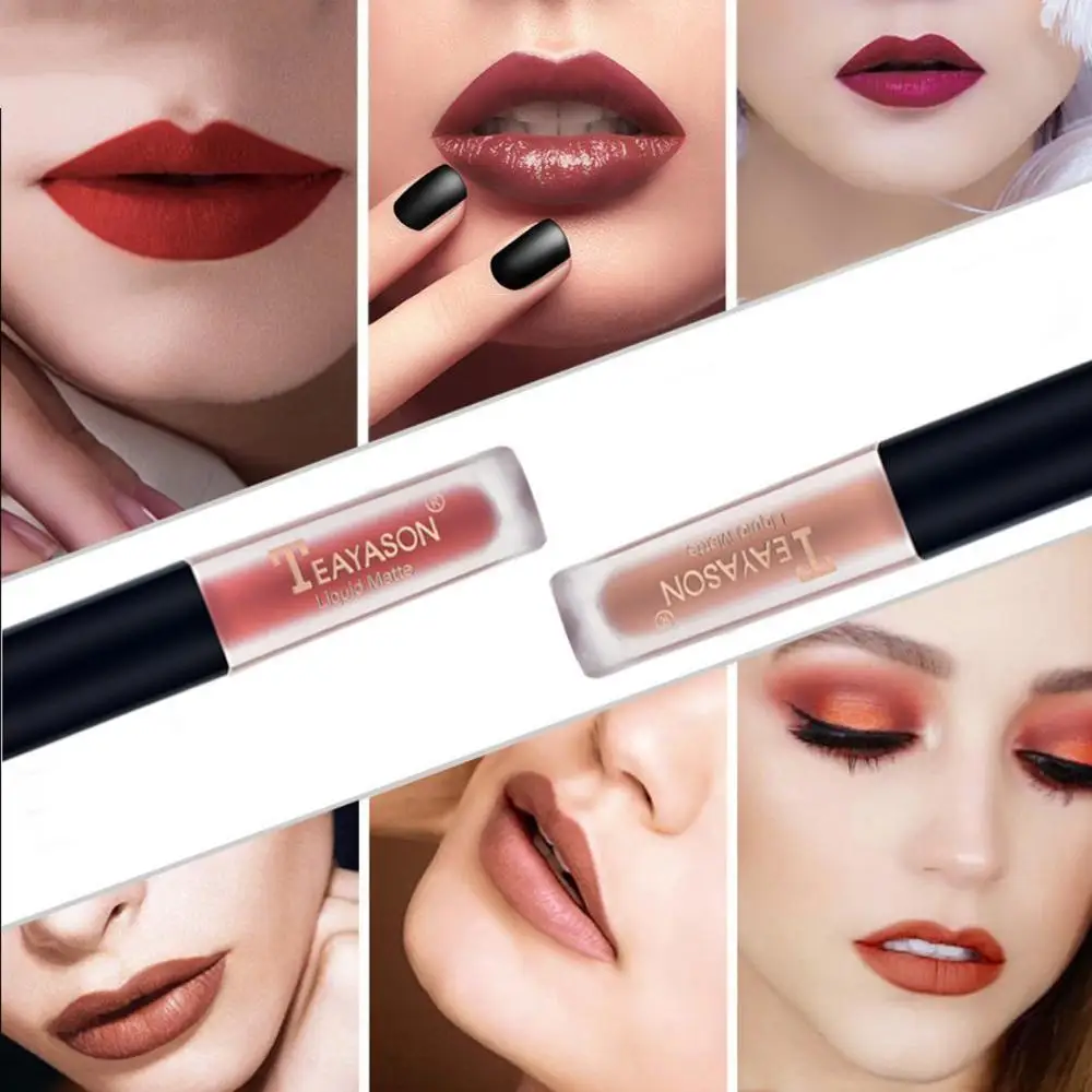 1 шт. Женская мода жидкая губная помада набор блеск для губ телесный макияж