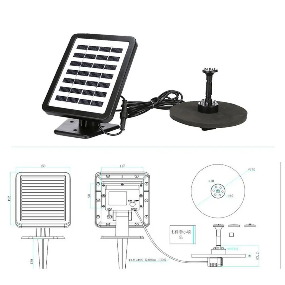 Водяной насос на солнечной энергии со светодиодный светильник кой садовый