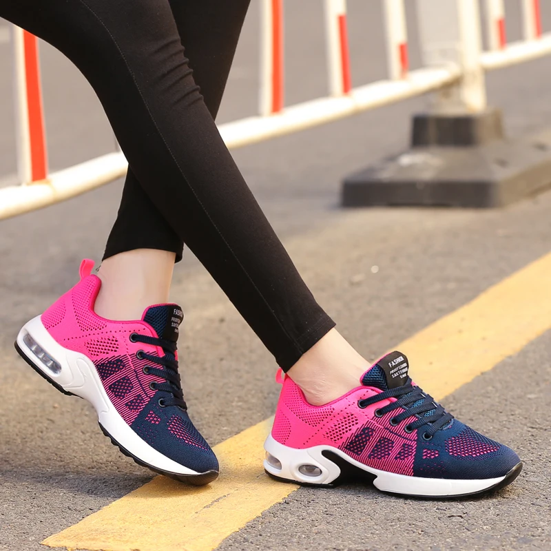 

Fashion Women Sneakers Air Sole Athletic Running Shoes Lace-up Breathable Jogging Shoes Leisure Outdoor Sneakers