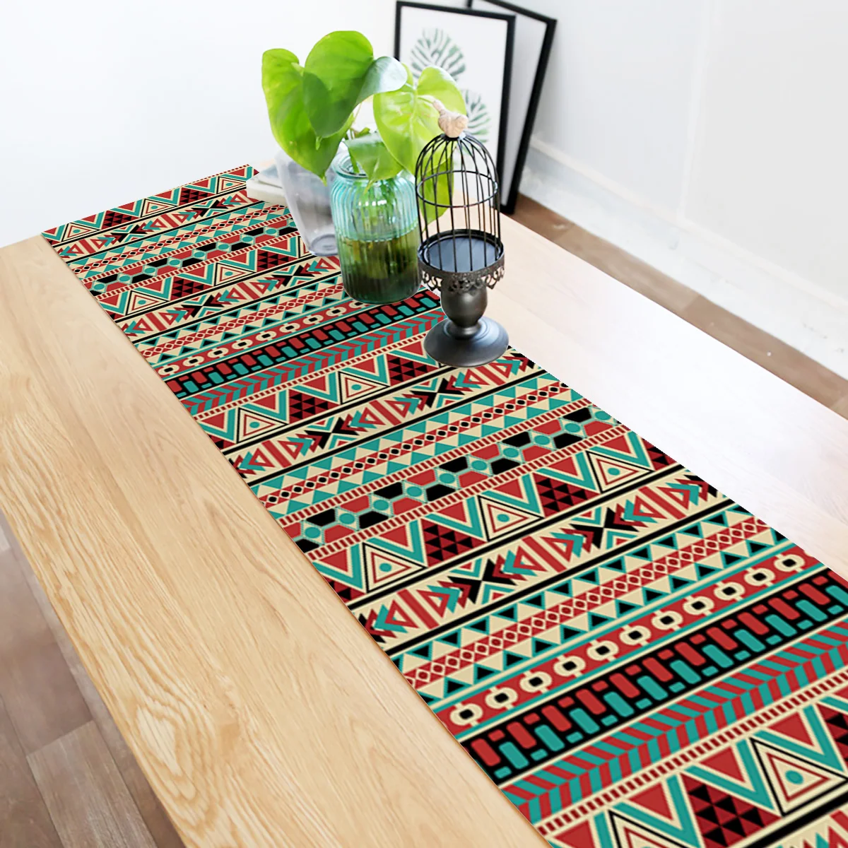 Table Runners Modern Brown Traditional Aztec Pattern Runner Cloth Dining Decoration for Wedding Party Home Office | Дом и сад