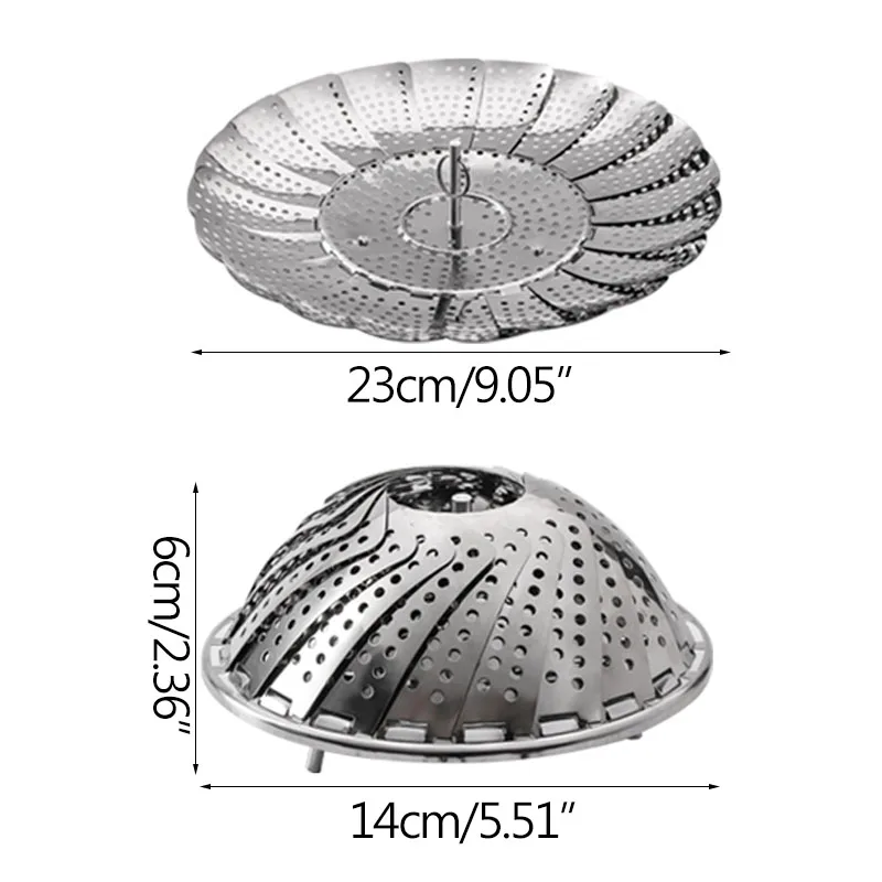 

Folding Dish Steam Stainless Steel Food Steamer Basket Mesh Vegetable Cooker Steamer Expandable Pannen Kitchen Tool