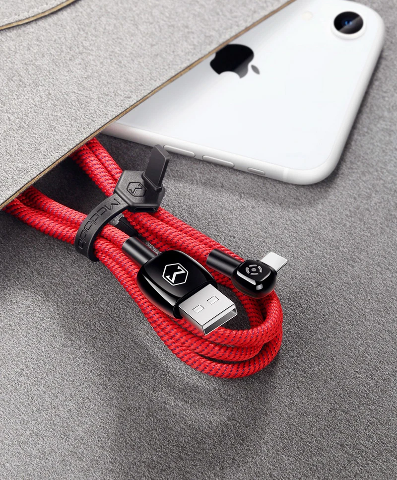MCDODO автоматическое отключение светодиодный светильник для iPhone зарядное устройство кабель USB шнур кабель передачи данных для быстрой зарядки для iPhone XR XS Max 8 7 Plus